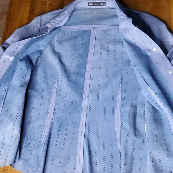 The Wrights Leather Eyelet Button Blouse Sz Small - Picture 6 of 8